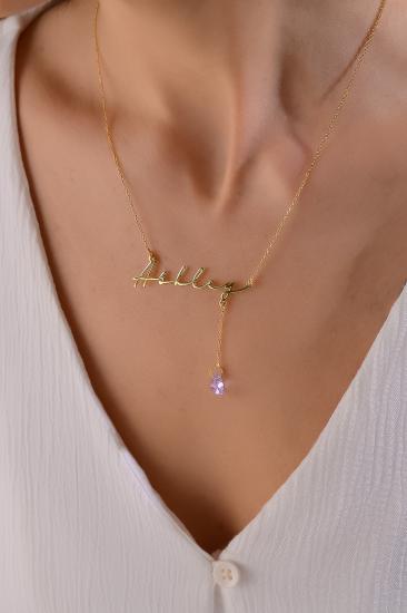 Swarovski Taşlı Kişiye Özel İsimli 925 Ayar Gümüş Kolye