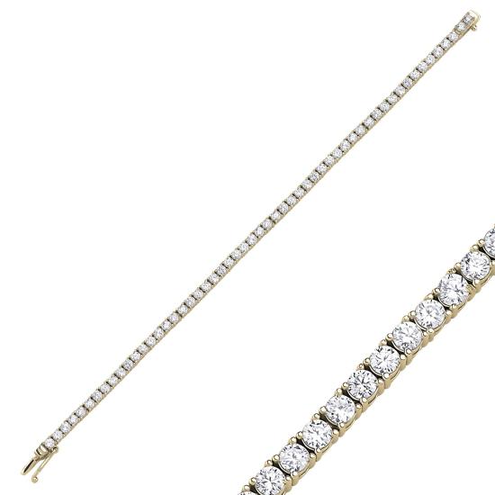 Gümüş 3mm Zirkon Taşlı Suyolu Bileklik