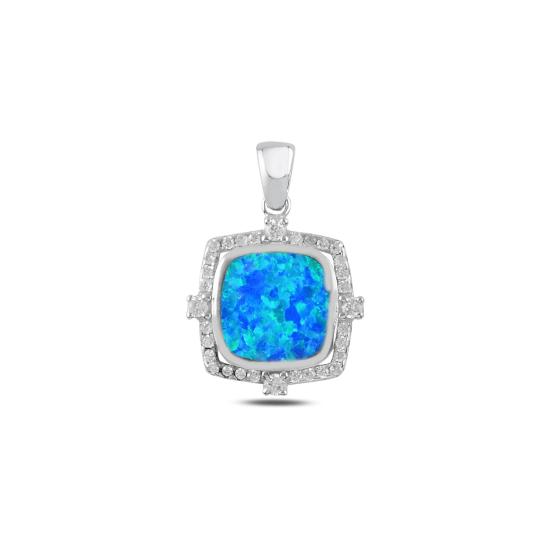 Gümüş Opal & Zirkon Taşlı Kolye Ucu